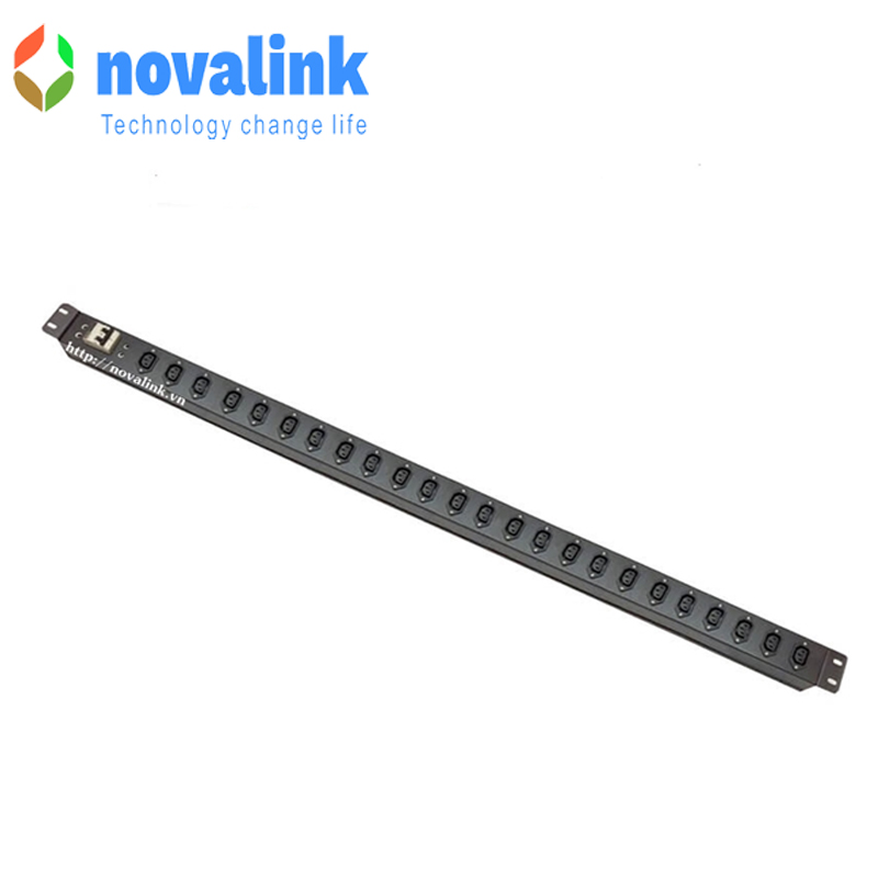 Thanh nguồn PDU 24 ổ cắm 3 chấu đa năng chuẩn C13 Novalink mã  NV-66204A